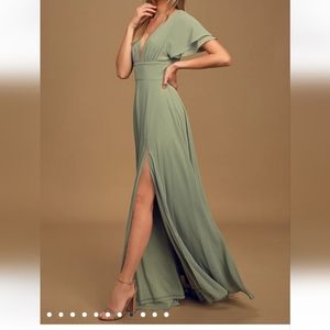 Lulus Sage green promise of love maxi dress size XL